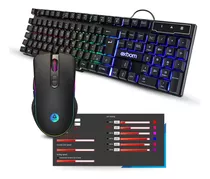 Combo Gamer Teclado E Mouse Led Rgb Programável 8000 Dpi