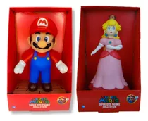 Bonecos Gdes Mario E Princesa Peach 23cm Coleção Super Mario