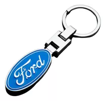 Llavero Cromado Importado De Metal Con Logo Ford Ambos Lados