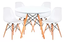 Juego Comedor Eames Mesa Redonda 80cm + 4 Sillas Eames