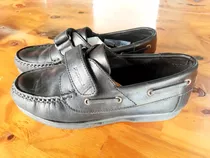 Zapatos Escolares Mocasines De Cuero Negro Marca Ferli 37