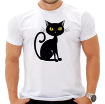 Camiseta Gato Preto I Love Cat Camisa Eu Amo Gatos Bruxa N14