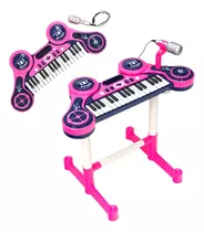  Piano Teclado Infantil Musical Com Bateria E Disco Dj