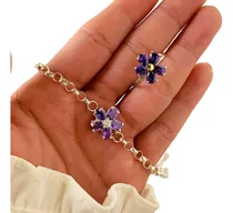 Conjunto Pulsera Rolo Y Anillo Flor Margarita Kit 083