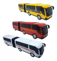 Kit 3 Ônibus Busão Metropolitan Articulado Brinquedo Infantl