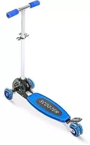 Patinete Azul 3 Rodas Com Base Scooter Roda Flexível Kids