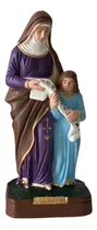 Imagem Santa Ana 22 Cm Escultura Gesso Católica Roxo Marrom