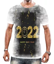 Camisa Camiseta Feliz Ano Novo Happy New Year 2022 Férias 24