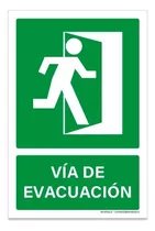 Señalética Autoadhesiva Vías Evacuación - Izquierda/derecha
