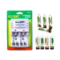 Kit 8 Pilhas Recarregáveis Aa/aaa+ Carregador Rápido Bivolt