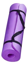 Colchoneta Mat Yoga Pilates Camping Gym Enrollable Manija 10mm Levys Bazar Color Violeta