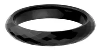 Anillo De Boda De Ajuste Cómodo De Tungsteno Negro Facetado 