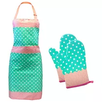 Set Of Two Oven Mitts | Heat Resistant Cotton Kitchen P...