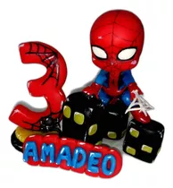 Spiderman Hombre Araña Porcelana Fría Adorno De Torta