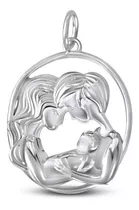 Medalla Plata Familia Unida Mamá Papá Bebé Para Collar 