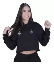 Moletom Cropped Feminino Atletico Mineiro Galo Blusa