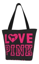 Victoria Secret Love Pink Canvas Tote Bag Casual Bolso De Ho