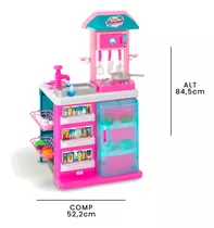 Cozinha Brinquedo Criança Gourmet Sai Água Cor Rosa Magic Toys