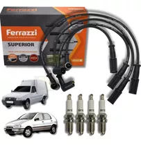 Kit Cables + 4 Bujias Fiat Uno Siena Palio Fiorino Apto Gnc