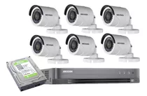 Kit De Seguridad Hikvision Dvr 8 + Disco + 6 Cámaras 2 Mp