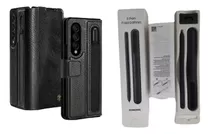 Funda Cuero Samsung Z Fold 4 C/ranura+ Lapiz S Pen Original