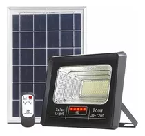 Qp Foco Solar 200 W Color Negro