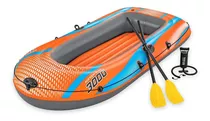 Bote Inflable Lancha Balsa Kondor Elite 3 Personas Con Remos