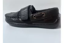 Zapato Scarpino Nautico Cuero Vacuno Velcro Cosido