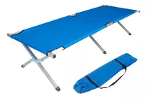 Catre Aluminio Portable C/bolso Campamento Carpa 120kg Color Azul