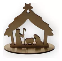 50 Pesebre Mdf Fibrofácil Adorno Souvenir 10cm Navidad 