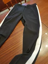 Pantalon Awada Negro Con Tira Blanca T M
