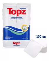 Algodão Topz Quadrado Dupla Face Limpeza Facial 100 Un