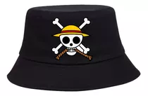 Gorro Pesquero One Piece Negro Sombrero Bucket Hat