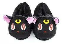 Pantuflas Sailor Moon Gato Luna Zapatillas Casa Kawaii