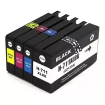 Pack 4 Cartuchos Tintas Alternativas Xl Hp 711 T120 T520