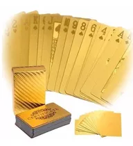 Baralho De Poker Truco Jogos Cor Dourado Folhado Ouro Top
