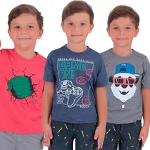 Kit 3 Camisetas Personagens Super Heroes Algodão 2 A 14 Anos