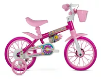 Bicicleta Infantil Menina Nathor Flower Aro 12 C/ Rodinhas