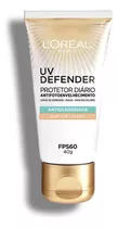 Protetor Solar Uv Defender Cor Clara Fps60 40g L'oréal Paris Tipo De Pele Normal