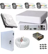 Kit Hikvision Dvr + 4 Câmeras Colorvu + Rack Organizador