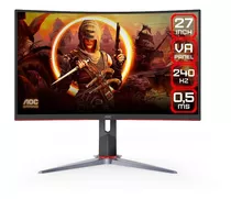 Monitor Aoc Gamer Curvo Full Hd 240hz 27 Pulgadas Color Negro