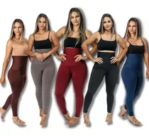 Kit 02 Leggings Peluciadas Cós Super Alto Zero Transparência