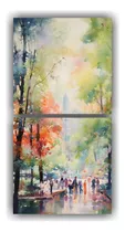 140x70cm Cuadro Decorativo Paisaje Urbano Moderno Flores