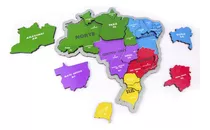 Quebra Cabeça Infantil Mapa Do Brasil Em Mdf Educativo 