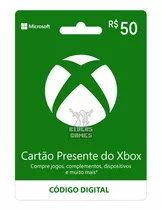 Cartão Presente Xbox R$ 50 Brasil - 25 Dígitos Digital