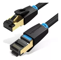 Cable De Red Vention Cat8 Certificado - 1 Metro - Premium Patch Cord - Blindado Sstp Rj45 Ethernet 40gbps - 2000 Mhz - 100% Cobre - Ikabf