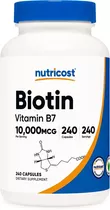 Biotin Biotina Vitamina B7 240 10000 Mcg