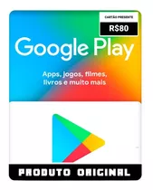 Gift Card Google Play R$80 Reais Brasil Envio Flash