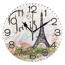 Reloj De Pared Eiffel Paris, Funciona Pilas, Sin Tictac...