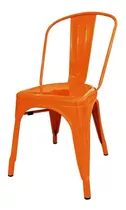 Silla De Comedor Desillas Tolix, Estructura Color Naranja, 1 Unidad